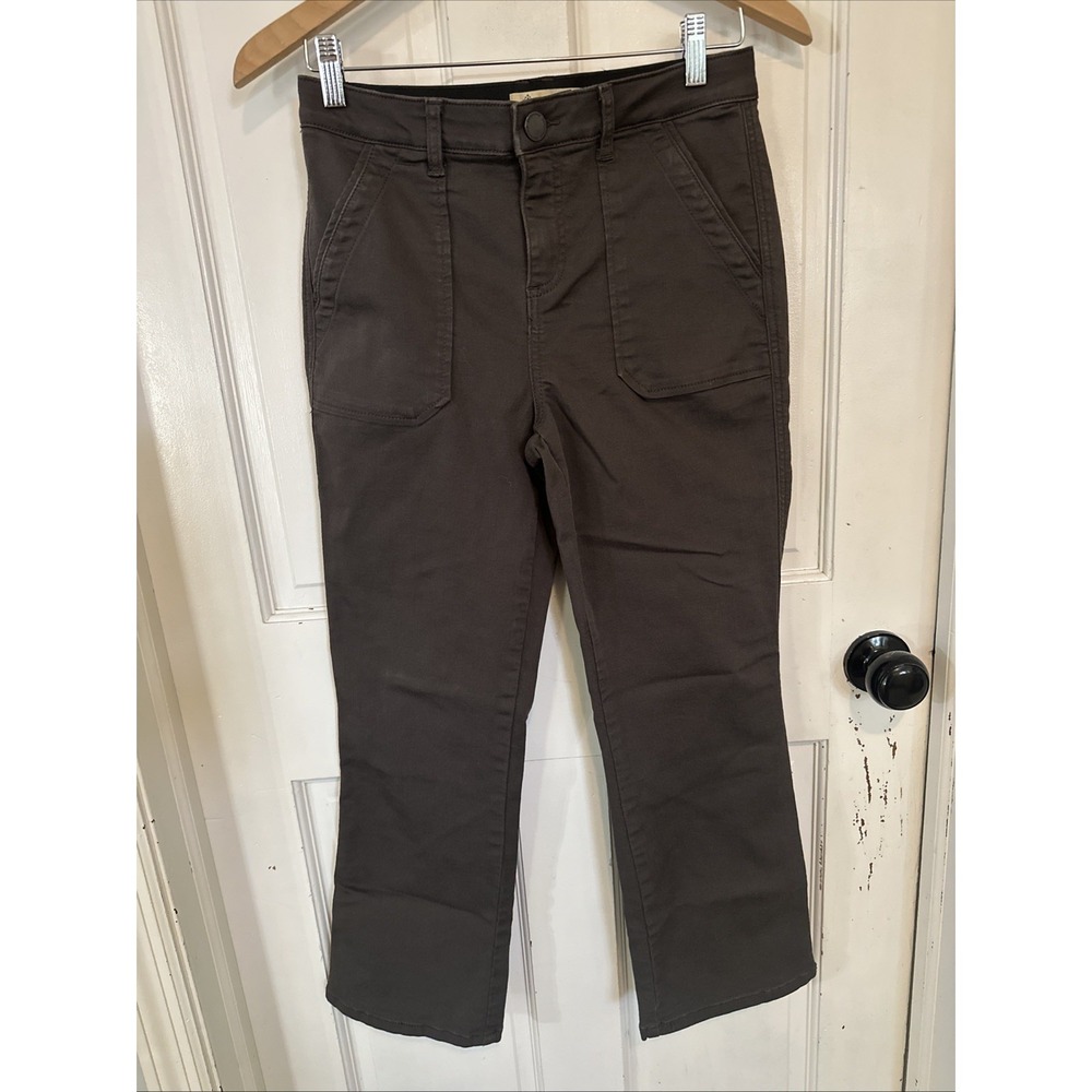 Democracy "Ab" Solution High Rise Utility Cuff Women's Pants Brown Sz 6